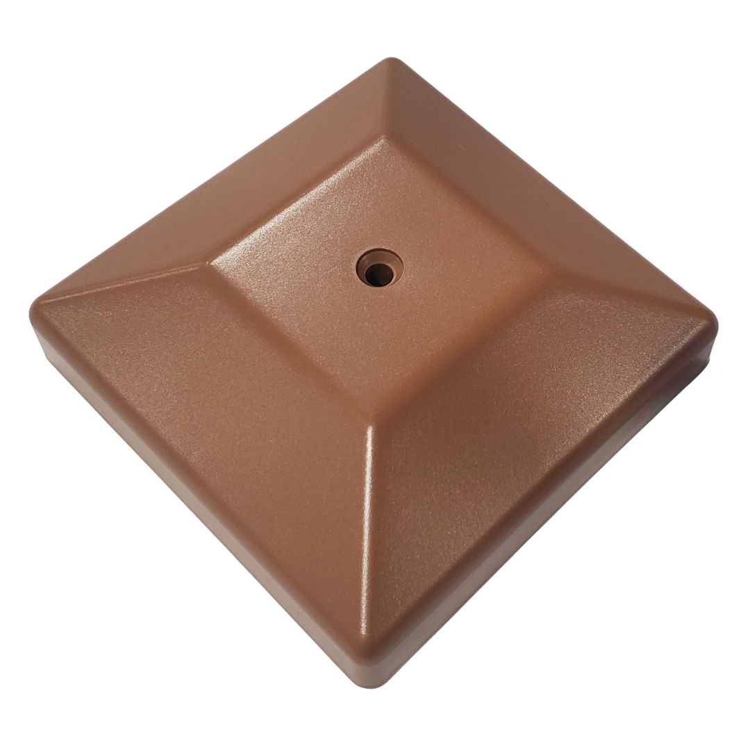 Red 4x4 post cap, top view