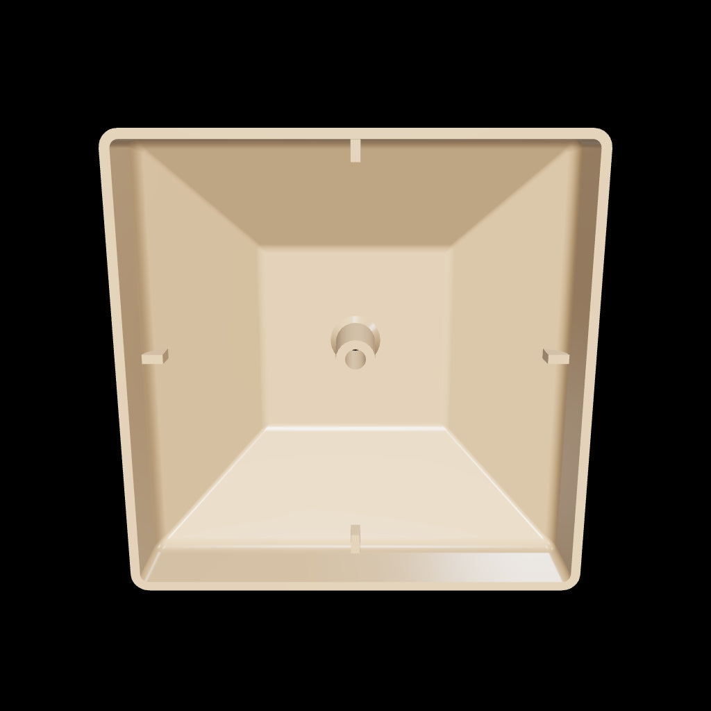 Red 4x4 post cap, 3D view